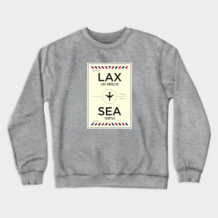 LAX to SEA Airport / Los Angeles to Seattle Crewneck Sweatshirt